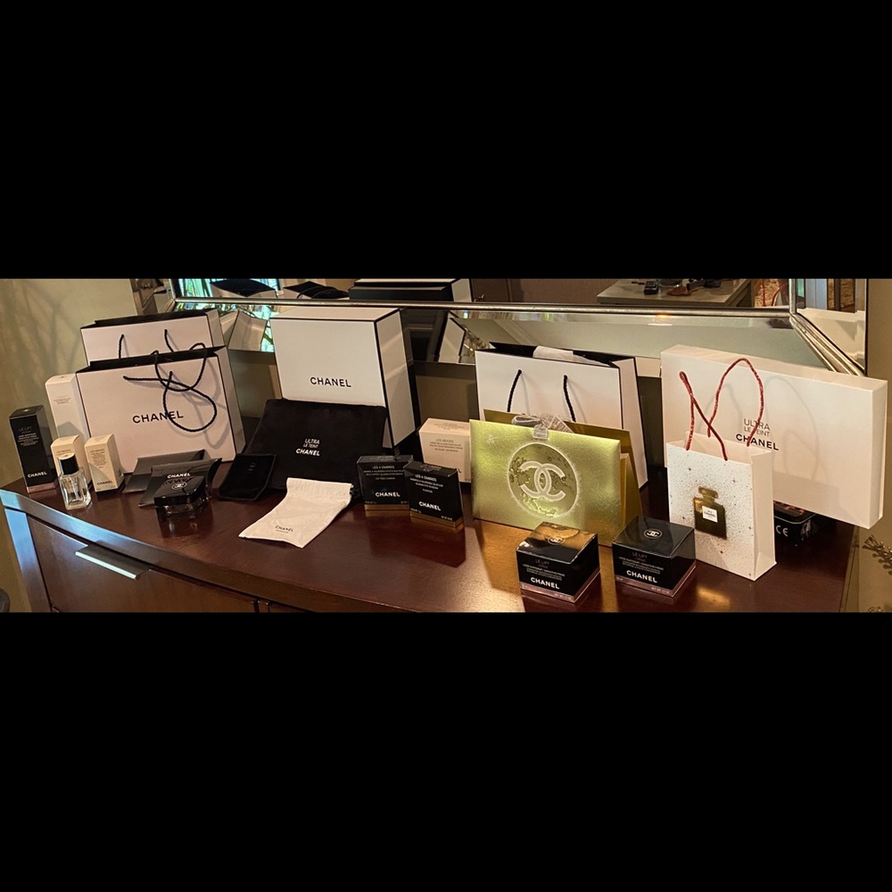 Chanel bags, boxes, Chanel tissue paper and Chanel ribbon. Excellent condition.